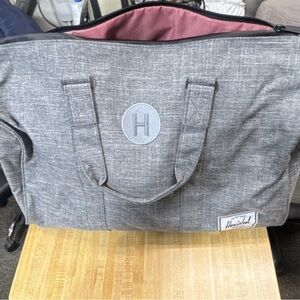 Herschel Supply Company Gray Duffel Bag with Pink Interior